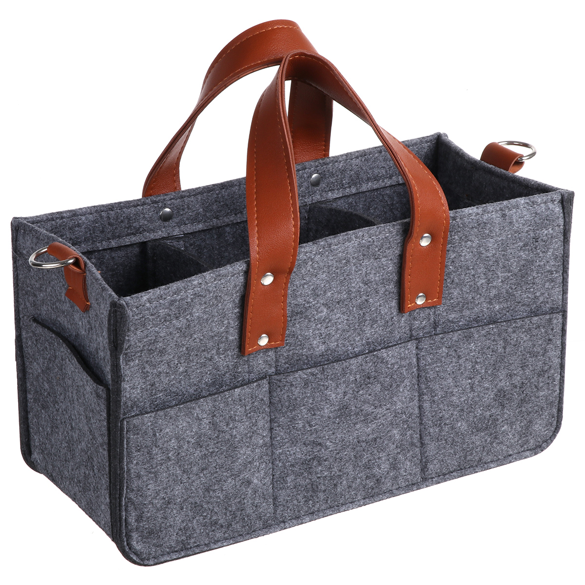 Portable Diaper Storage Basket Nappy Caddy Organiser Several Compartments